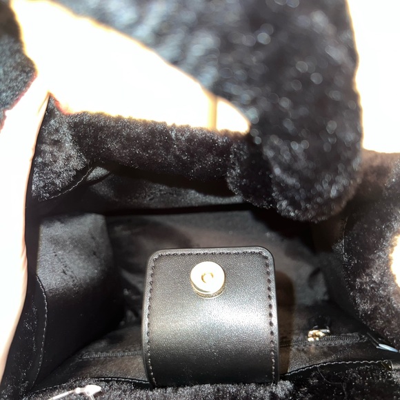 Kate Spade Black Faux Fur Hand Bag- square - Picture 4 of 5